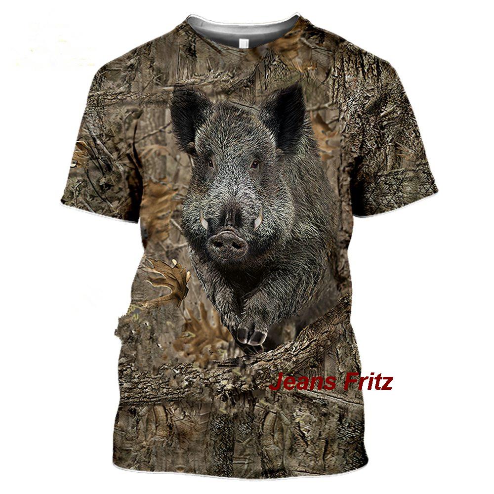 Wildman Hunting & Outdoor Linton'S Corner Silver Lakes - メンズ半袖Tシャツ,カモフラージュ,動物,野生,3D,夏,レジャー,ファッショナブル,ストリート,2023