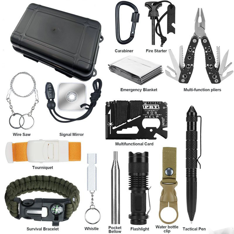 Outdoor Hunting Tools - ホンルイDIYコンパクトポータブル耐衝撃サバイバルギア緊急ツールキット釣り狩猟キャンプハイキングアウトドアアドベンチャー