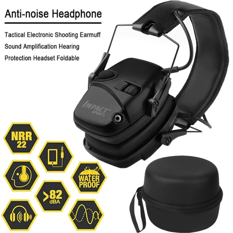 Shooting Ear Muff - アウトドア用戦術電子射撃イヤーマフ アクティブノイズキャンセリングヘッドセット 衝撃音増幅聴覚保護具