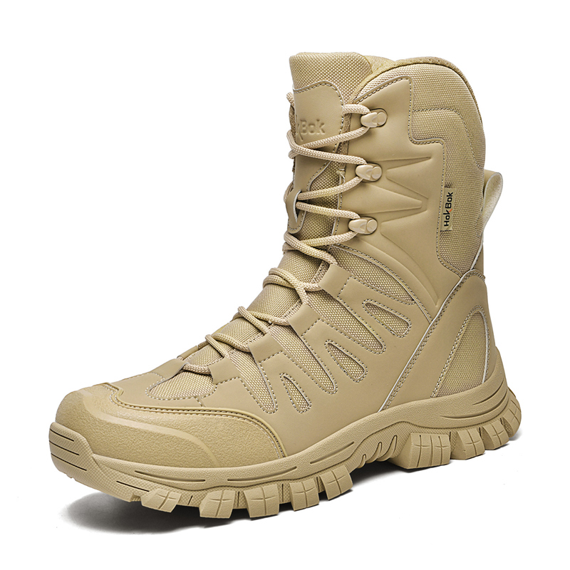 Outdoor Hunting Fabric - ビッグサイズ 39-47 デザートタクティカルメンズブーツ 防水ハイキングシューズ 耐摩耗性 滑り止め
