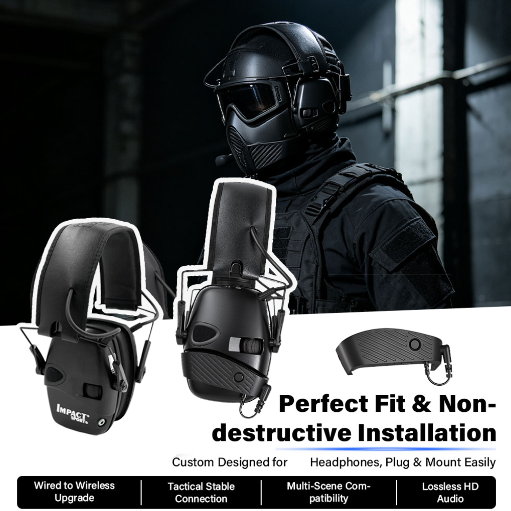 Shooting Ear Muff - アクティブノイズリダクションイヤーマフ 電子射撃ヘッドセット 遮音イヤープロテクター アウトドアハンティング用 / Bluetoothオプション