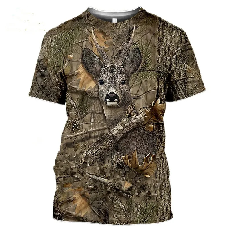 Wildman Hunting & Outdoor Linton'S Corner Silver Lakes - 2026 迷彩狩猟動物イノシシ 3d Tシャツ夏カジュアルメンズ Tシャツファッションストリート女性のプルオーバー半袖