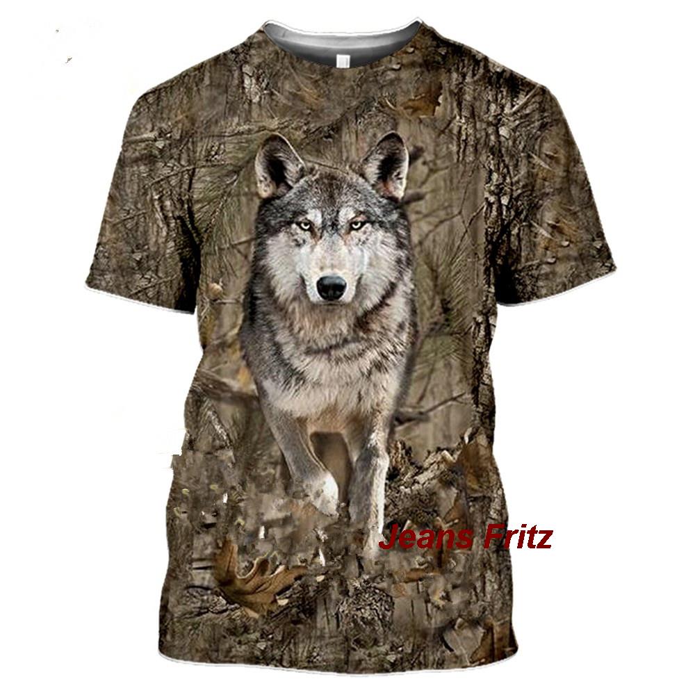 メンズ半袖Tシャツ,カモフラージュ,動物,野生,3D,夏,レ - Wildman Hunting & Outdoor Linton'S Corner Silver Lakes のレビューと価格