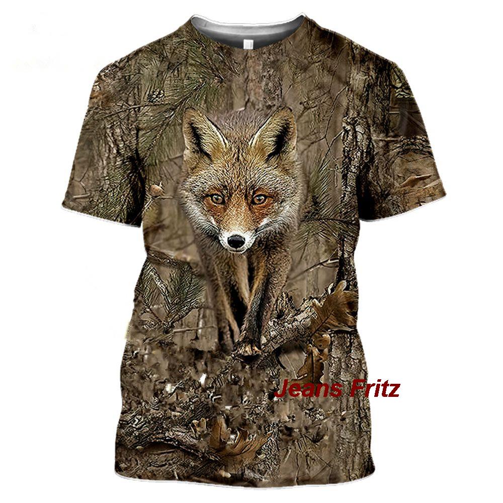 メンズ半袖Tシャツ,カモフラージュ,動物,野生,3D,夏,レ - Wildman Hunting & Outdoor Linton'S Corner Silver Lakes のレビューと価格