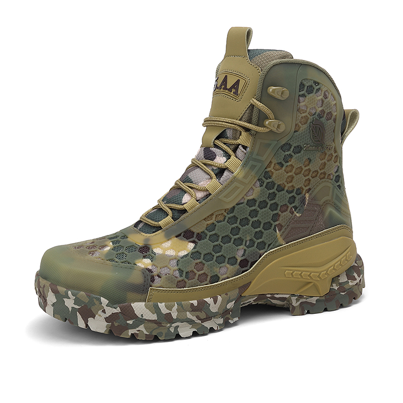 男性ハイキングシューズ防水戦術ブーツ革砂漠戦闘トレーニングブ - Outdoor Hunting Fabric のレビューと価格