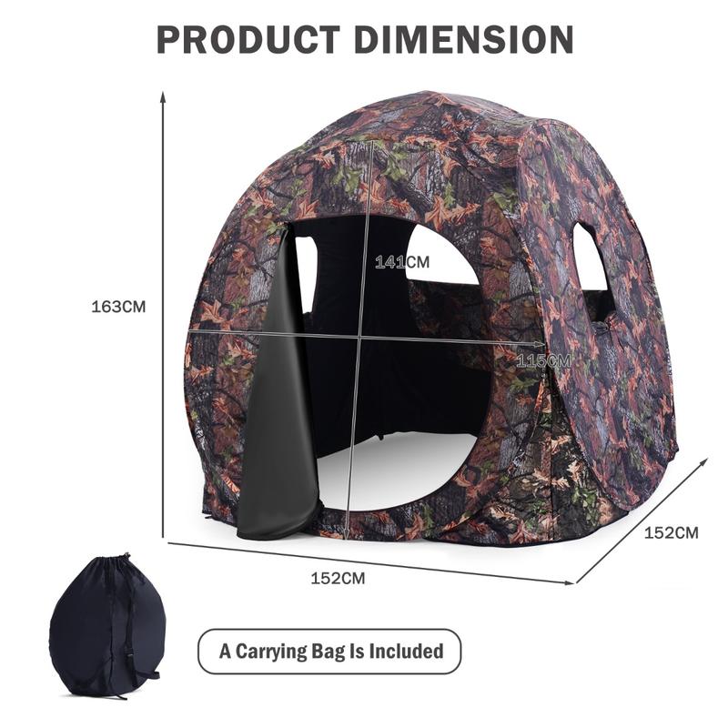 3人用ポップアップハンティングテント、PUオックスフォード生 - Outdoor Hunting Fabric のレビューと価格