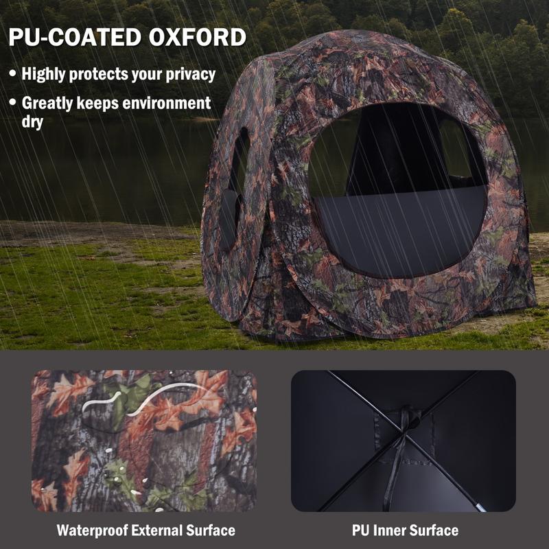 3人用ポップアップハンティングテント、PUオックスフォード生 - Outdoor Hunting Fabric のレビューと価格