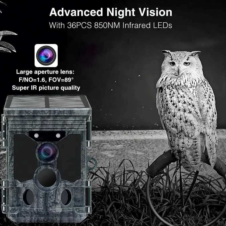 新技術4Kソーラーパネル迷彩ビデオハンティングトレイル野生動 - Outdoor Hunting Videos のレビューと価格