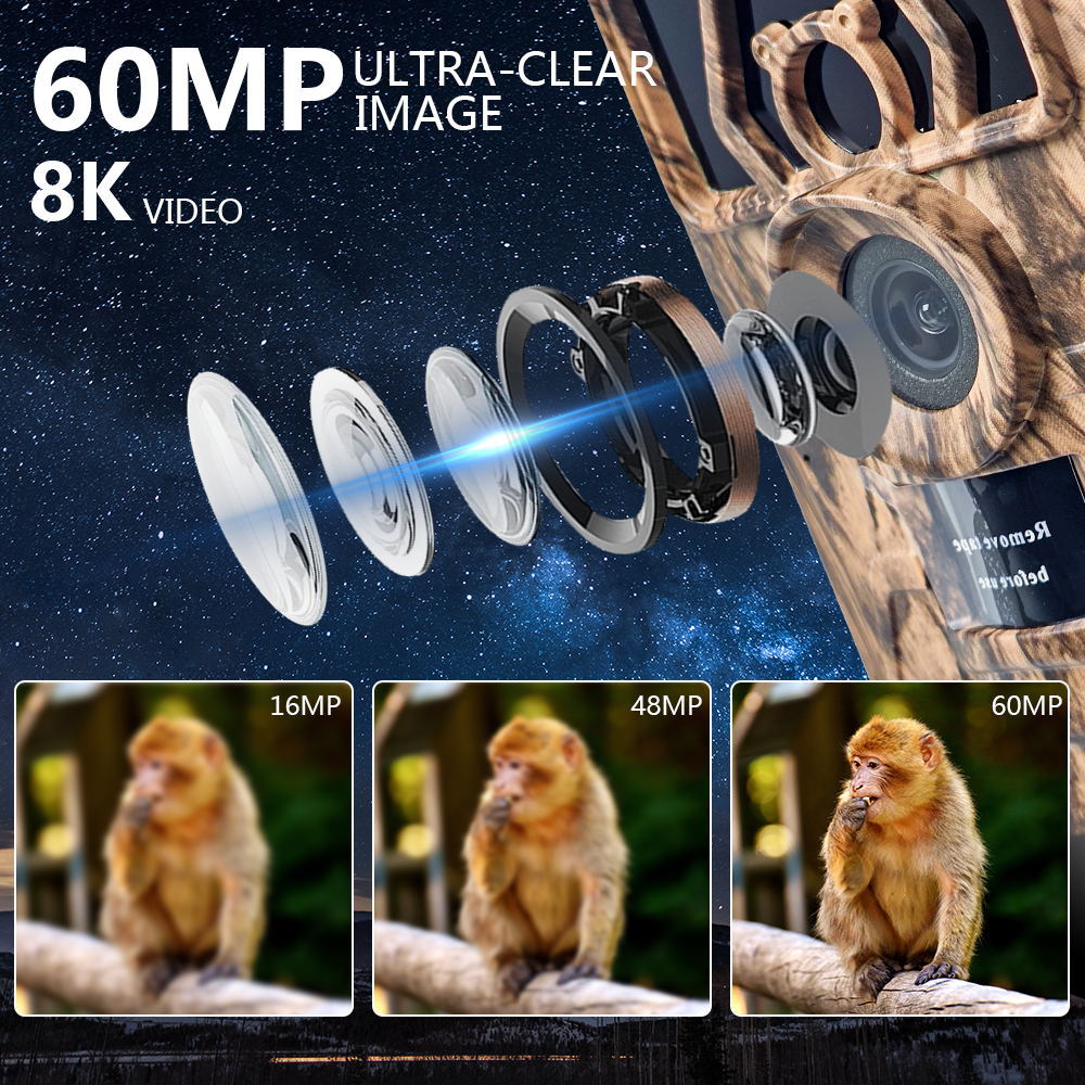 PR801W ウルトラクリア8Kビデオ 60MP写真 APP - Outdoor Hunting Videos のレビューと価格